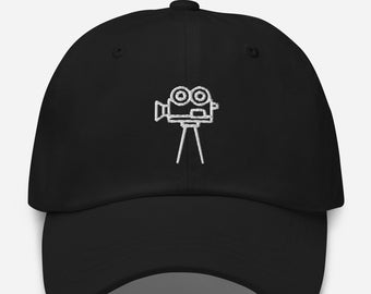 Movie Camera Embroidered Dad Hat, Director Hat, Film Producer Baseball Cap, Gift For Movie Maker