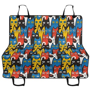 Funny Cats Car Pet Seat Cover,  Back Seat Cover, Cat Aesthetic Dog Hammock For Back Seat Car Seat Protector, Gift for Dog Owner
