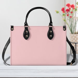 Sac à main en cuir synthétique polyuréthane rose bébé, sac à bandoulière en cuir végétalien, joli sac de voyage esthétique à bandoulière, cadeau pour elle