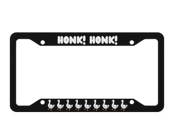 Funny Goose Car Metal License Plate Frame, Cute Car License Plate Holder, Car Decor Accessories Gift