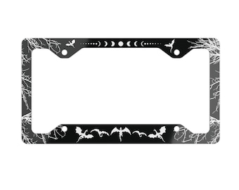 Mystic Dragon Car Metal License Plate Frame, Celestial Dragon Moon Phases, Year of Dragon License Plate Holder, Car Accessories Gift