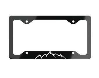 Mountain Car Metal License Plate Frame, Nature Lover License Plate Holder, Car Accessories Gift