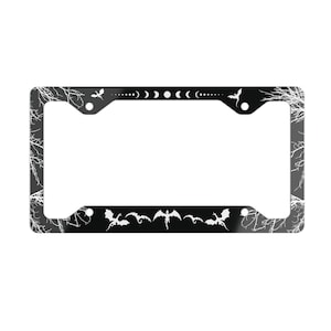 Mystic Dragon Car Metal License Plate Frame, Celestial Dragon Moon Phases, Year of Dragon License Plate Holder, Car Accessories Gift