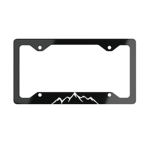 Mountain Car Metal License Plate Frame, Nature Lover License Plate Holder, Car Accessories Gift