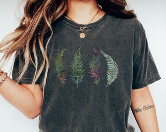Forest Fern Leaf Shirt, Comfort Colors Shirt, Botanical Gardening T-Shirt, Plant Lover Tee, Oversized Tee, Gardener Gift, Gift For Plant Mom