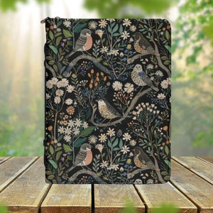 Retro Bird Forest PU Vegan Leather Bible Cover, Nature Forest Floral Bible Cover, Cute Aesthetic Bible Case, Christian Gift, Book Lover Gift