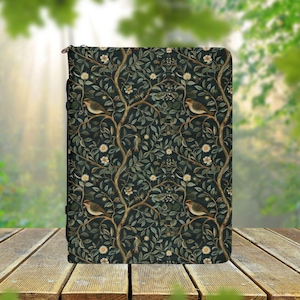 Retro Bird Forest PU Vegan Leather Bible Cover, Cottagecore Floral Bible Cover, Cute Aesthetic Bible Case, Christian Gift, Book Lover Gift