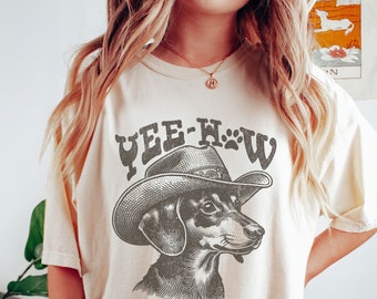 Dachshund Cowboy Shirt, Doxie Dog Mama T-Shirt, Funny Dachshund Tee, Dachshund Mom Shirt, Doxie Shirt, Sausage Dog Gift, Gift For Dog Owner