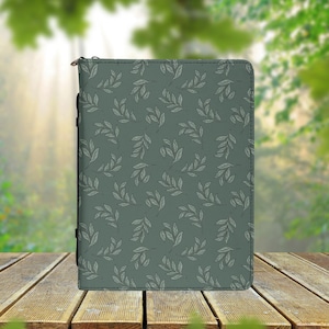 Boho Leaves PU Vegan Leather Bible Cover for Women, Aesthetic Leaf Botanical Bible Cover, Cute Bible Case, Christian Gift, Book Lover Gift