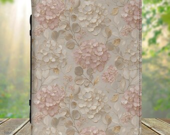 Hydrangea Flower PU Vegan Leather Bible Cover for Women, Aesthetic Floral Bible Book Case, Cute Christian Gift, Book Lover Gift