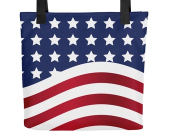Tote Bag Purse Shopping Bag Americana STARS and STRIPES Patriotic Handbag KIT 