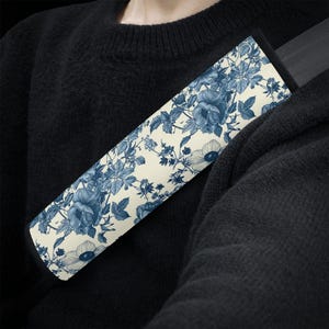 Chinoiserie Flower Car Seat Belt Covers, Retro Floral Seat Belt Strap Cover, Car Seat Belt Pad, Aesthetic Car Accessories Car Decor Gift