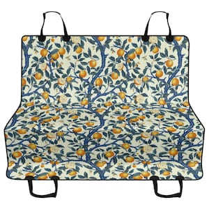 Retro Citrus Fruit Car Pet Seat Cover, Nature Botanical Back Seat Cover, Dog Hammock For Back Seat, Car Seat Protector, Gift for Dog Owner