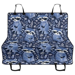 Cottagecore Raccoon Forest Car Pet Seat Cover, Cute Back Seat Cover, Dog Hammock For Back Seat, Car Seat Protector, Gift for Dog Owner