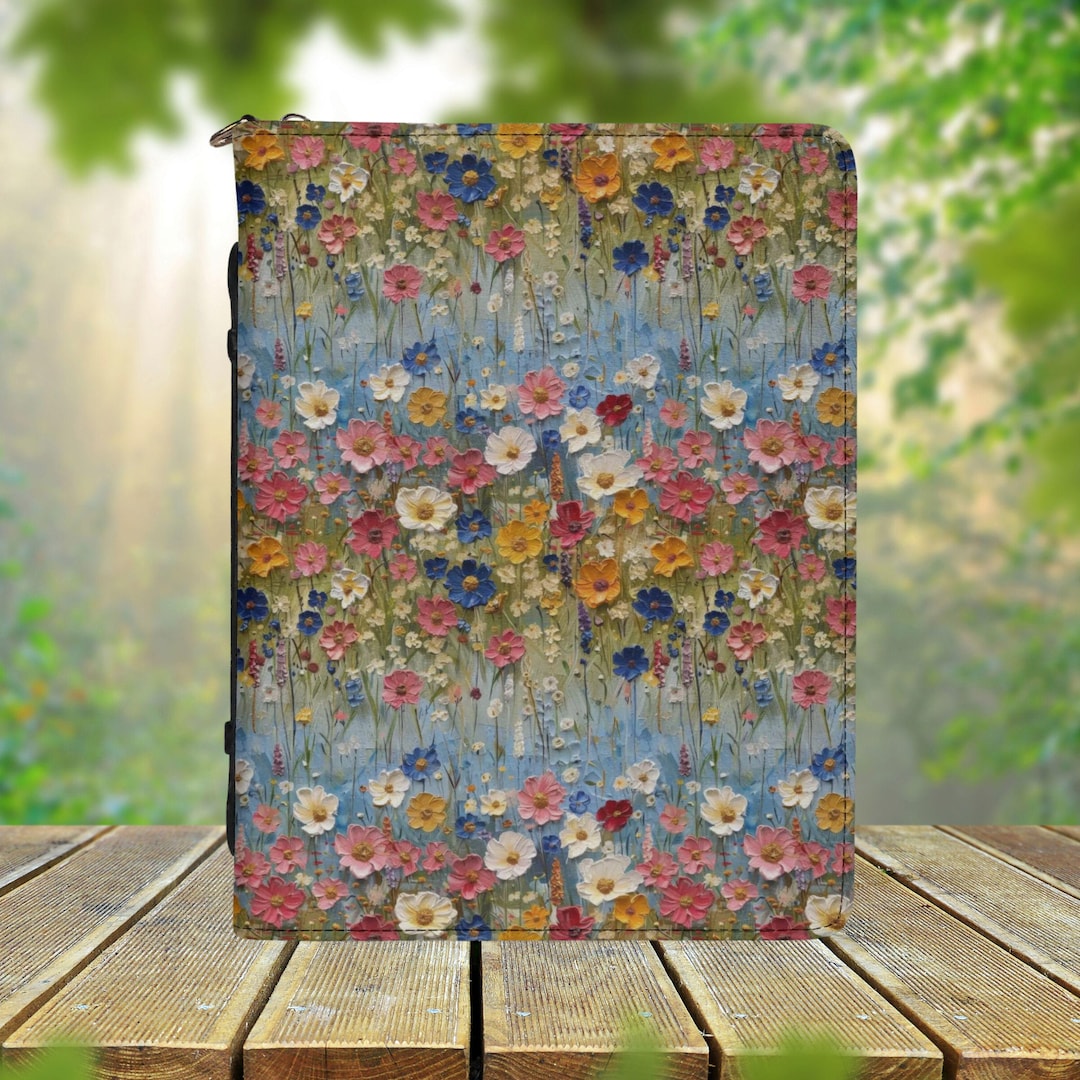 Retro Wildflowers PU Vegan Leather Bible Cover for Women, Cottagecore ...