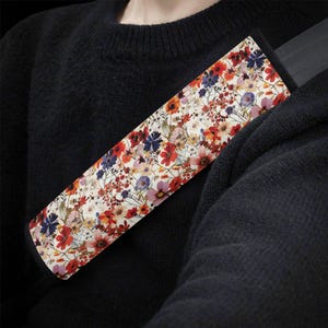 Rustic Fall Wildflowers Car Seat Belt Covers, Retro Boho Floral Seat Belt Strap Cover, Car Seat Belt Pad, Car Accessories Car Decor Gift