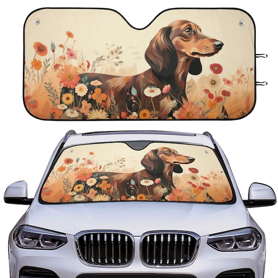 Corgi Car Sun Shade - Floral Corgi Car Sun Shade - Floral