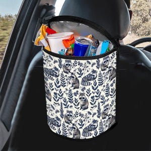 Vintage Raccoon Car Trash Bag, Y2K Funny Raccoon Garbage Can, Cute Aesthetic Car Accessories For Women, Car Interior Decor, Gift For Her image 5