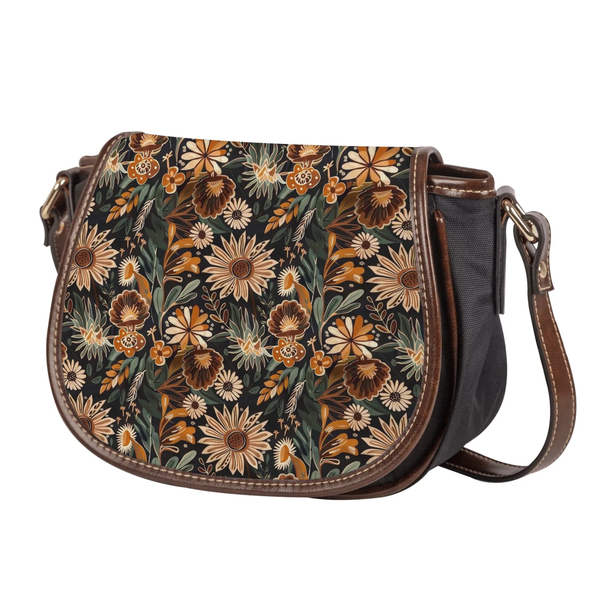 Coucoland Women's Leather Saddle Crossbody Bag - Boho Purse With Adjustable Strap For Daily Use - View #4