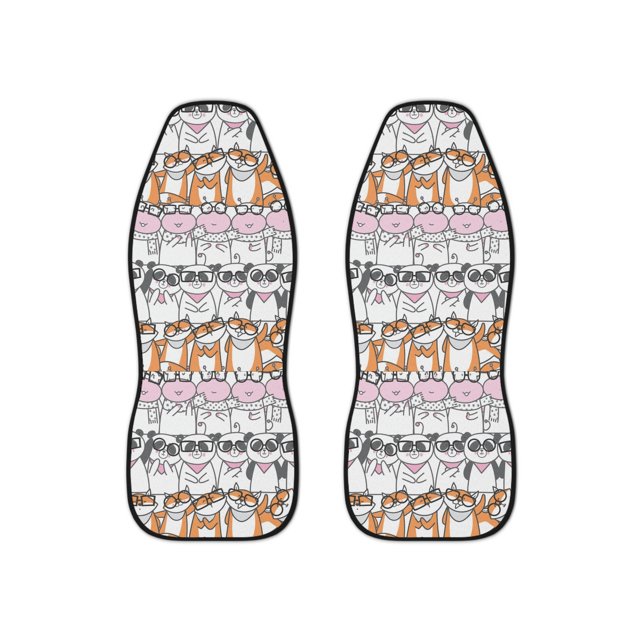 Black And White Graffiti Doodle Text Print Pet Car Seat Cover