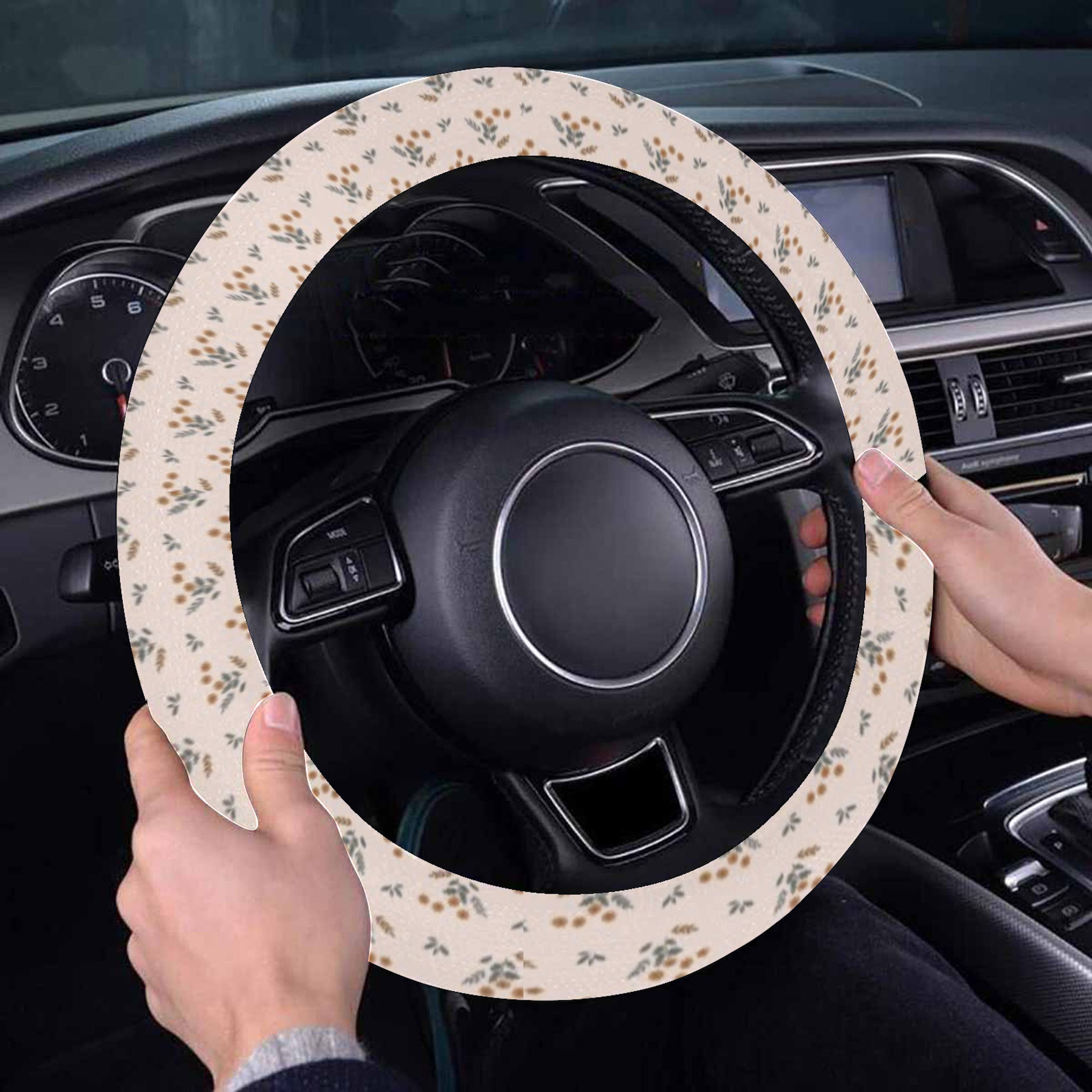  Coldinair Daisy Print Floral Car Steering Wheel Cover for  Women,Anti-Slip and Sweat Absorption,Universal 15 inch : Automotive