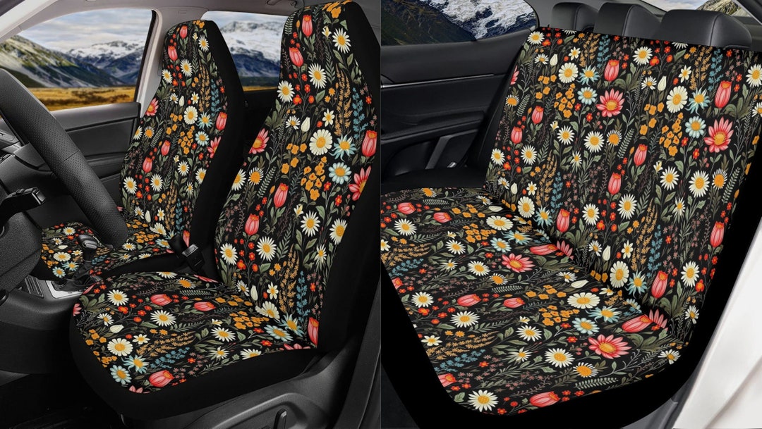 Abstract Floral Hippie Pet Car Seat Cover