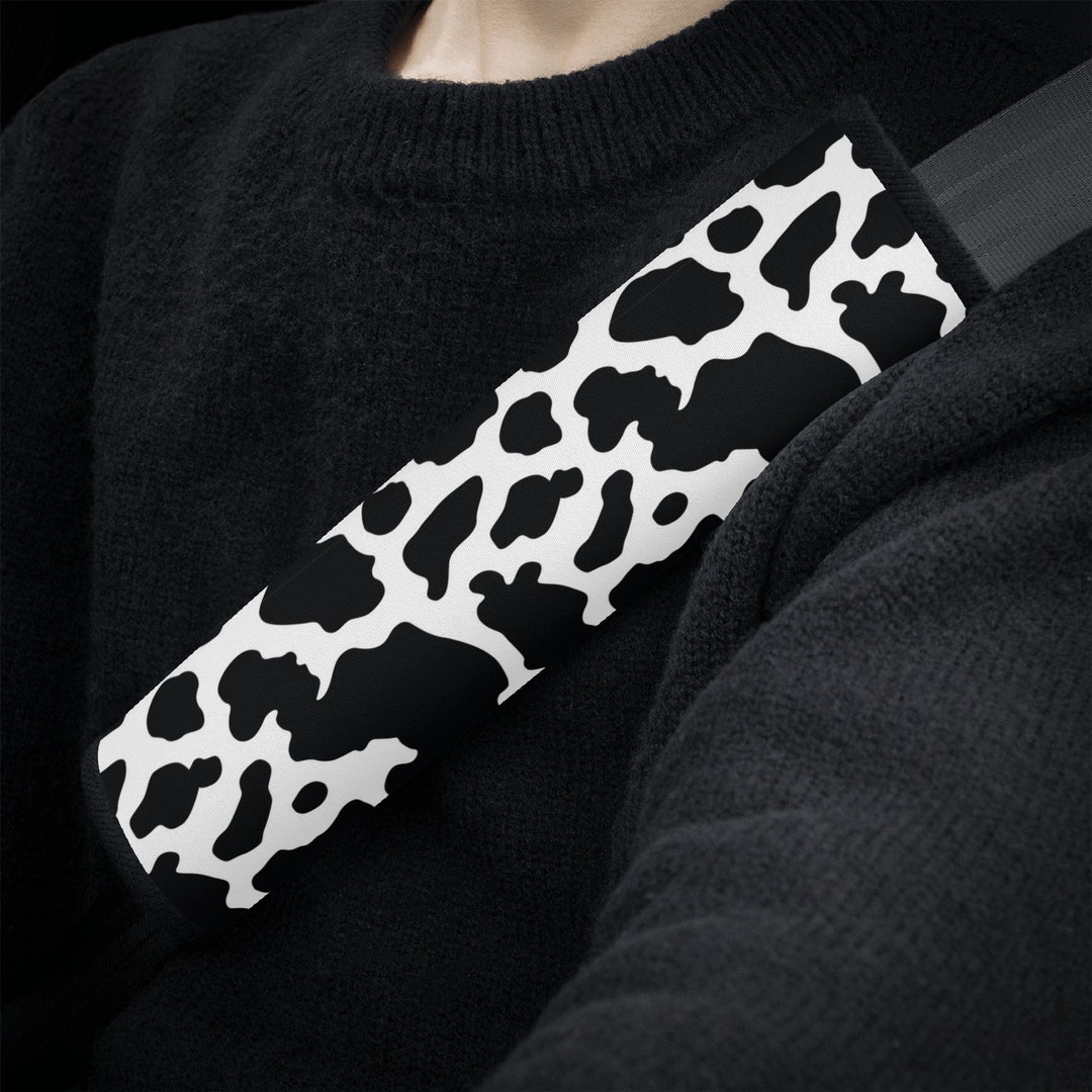 Strawberry Black Car Seat Belt Cover 7''x12.6'' (Pack of 2)
