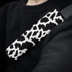 Black And White Cow Print Car Seat Belt Covers, Cute Seat Belt Strap Cover, Fun Car Seat Belt Pad, Car Accessories, Cow Lover Car Decor Gift