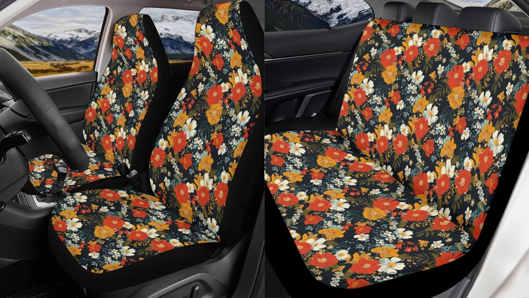 SEANATIVE Vintage Rose Auto Stoelhoezen Bloem Universele Auto Voorstoelen Protector Compatibel Past voor de meeste Auto, SUV Sedan & Truck-2 Stks SEANATIVE Vintage Rose Auto Stoelhoezen Bloem Universele Auto Voorstoelen Protector Compatibel Past voor de meeste Auto, SUV Sedan & Truck-2 Stks
