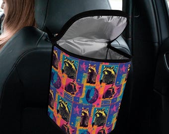 Vintage Raccoon Car Trash Bag, Y2K Funny Raccoon Garbage Can, Cute Aesthetic Car Accessories For Women, Car Interior Decor, Gift For Her