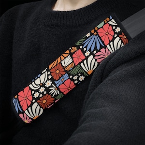 Boho Wildflowers Car Seat Belt Covers, Abstract Floral Seat Belt Strap Cover, Wild Flower Car Seat Belt Pad Car Accessories Car Decor Gift