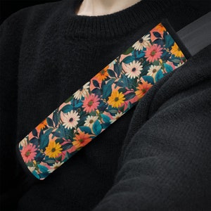 Retro Daisy Floral Seat Belt Covers, Boho Floral Seat Belt Strap Cover, Wild Flower Car Seat Belt Pad Car Accessories Car Decor Gift