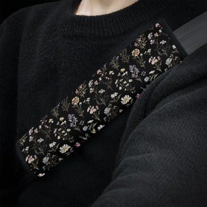 Cottagecore Wildflowers Car Seat Belt Covers, Floral Seat Belt Strap Cover, Wild Flower Car Seat Belt Pad Car Accessories Car Decor Gift