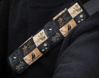 Dark Boho Forest Car Seat Belt Covers, Bird Floral Cottagecore Seat Belt Strap Cover, Car Seat Belt Pad, Car Accessories Car Decor Gift