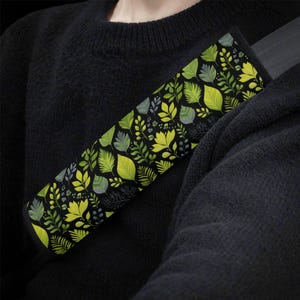 Green Leaf Forest Car Seat Belt Covers, Nature Botanical Seat Belt Strap Cover, Car Seat Belt Pad, Car Accessories Car Decor Gift