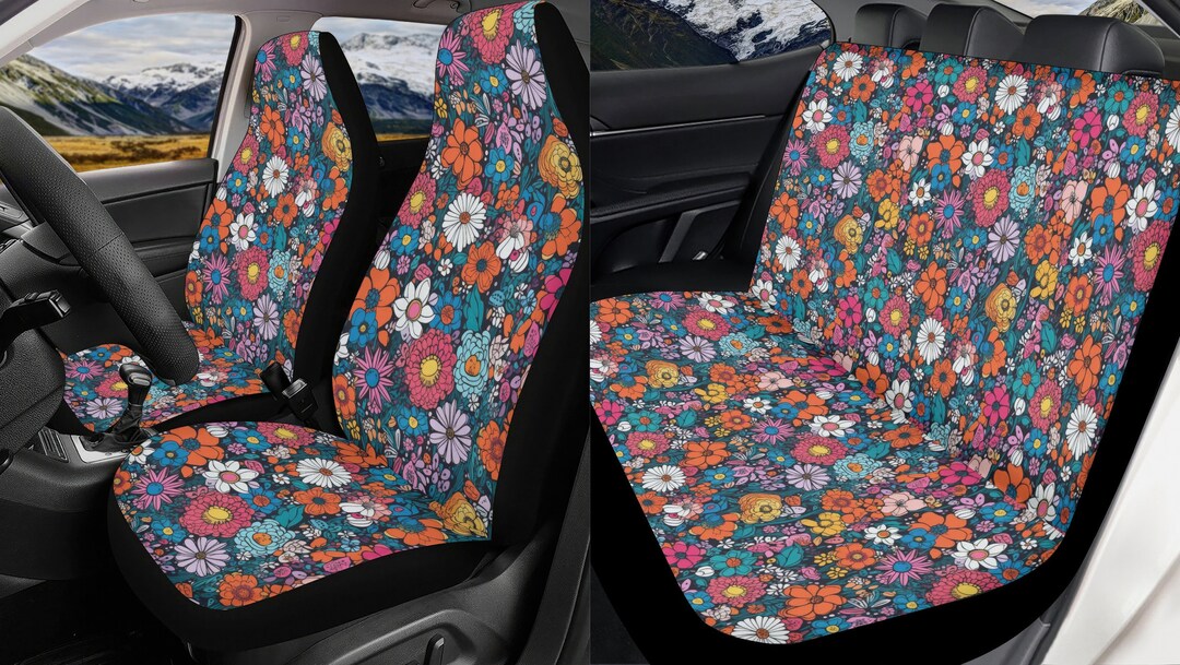 Hippie Floral Pet Car Seat Cover main image 1