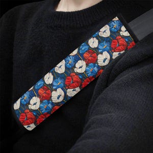 Tulip Flower Car Seat Belt Covers, Retro Boho Floral Seat Belt Strap Cover, Car Seat Belt Pad, Car Accessories Car Decor Gift