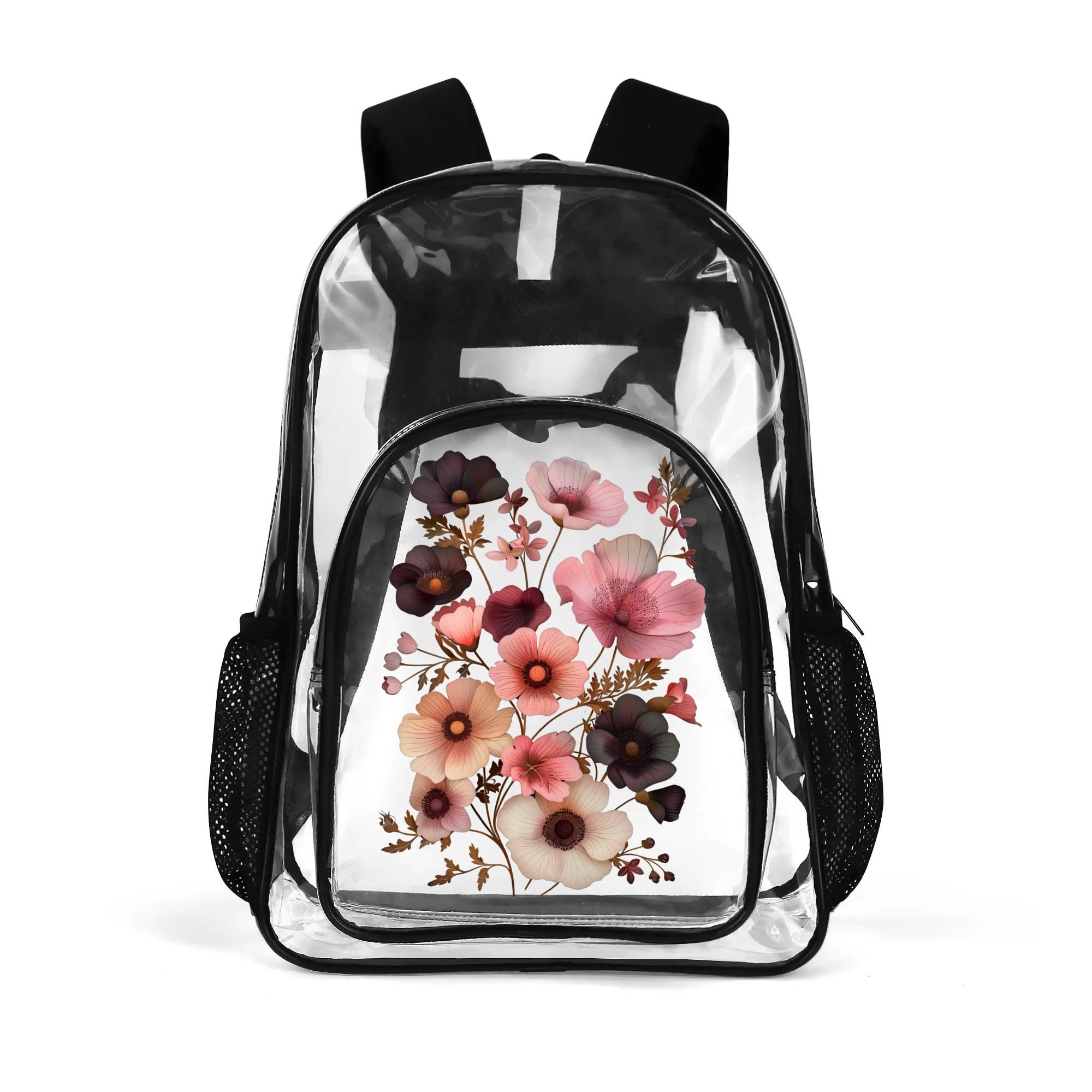 \'T~SHIRT & JEANS\' \'KIKO LACIE\' FLORAL EMBROIDER CLEAR MIDI BACKPACK Flower Shop Confetti Clear Backpack – Packed Party main image 2