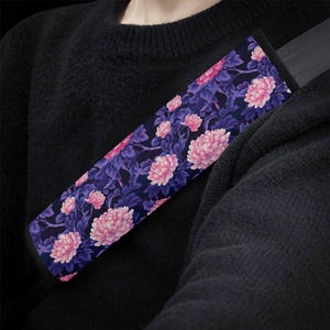 Boho Goth Floral Car Seat Belt Covers, Retro Flower Seat Belt Strap Cover, Car Seat Belt Pad, Car Accessories Car Decor Gift
