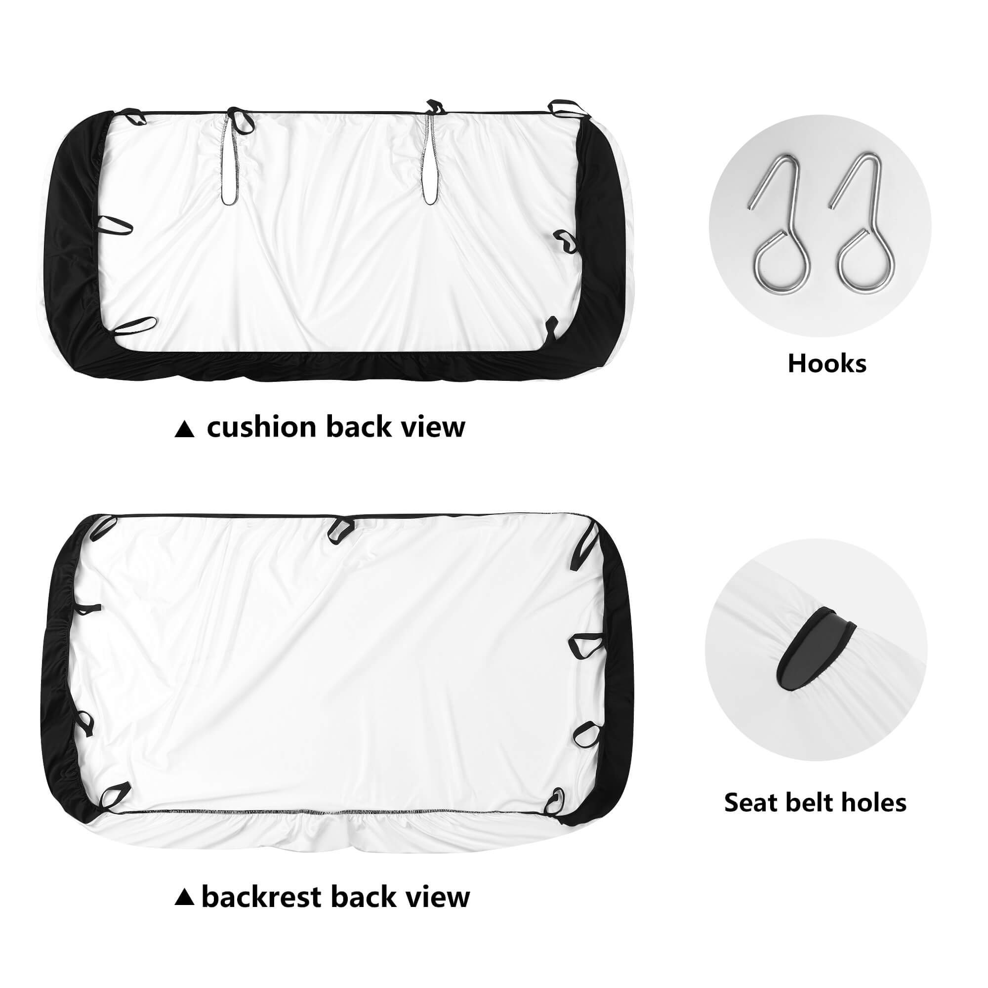 Black And White Wildflowers Car Seat Covers