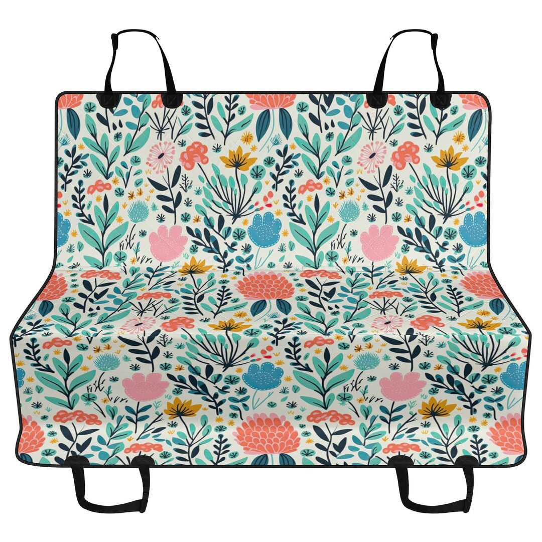 Blue Rose Floral Pet Car Seat Cover main image 1