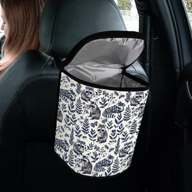 Vintage Raccoon Car Trash Bag, Y2K Funny Raccoon Garbage Can, Cute Aesthetic Car Accessories For Women, Car Interior Decor, Gift For Her