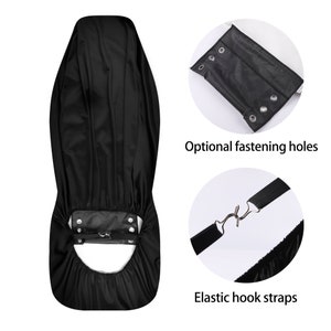 Juego completo de fundas para asientos de coche con diseño de telarañas oscuras, fundas para asientos delanteros y traseros espeluznantes de Halloween para vehículos, funda para volante, regalo de decoración para coches imagen 7