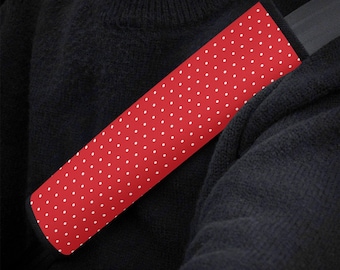 Red Polka Dot Car Seat Belt Covers, Y2K Retro Christmas Seat Belt Strap Cover, Car Seat Belt Pad, Car Accessories Car Decor Gift