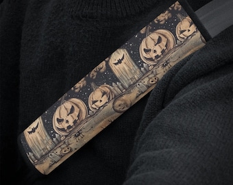 Spooky Halloween Car Seat Belt Cover, Vintage Witchy Pumpkin Seat Belt Strap Cover, Car Seat Belt Pad, Car Accessories, Car Decor Gift