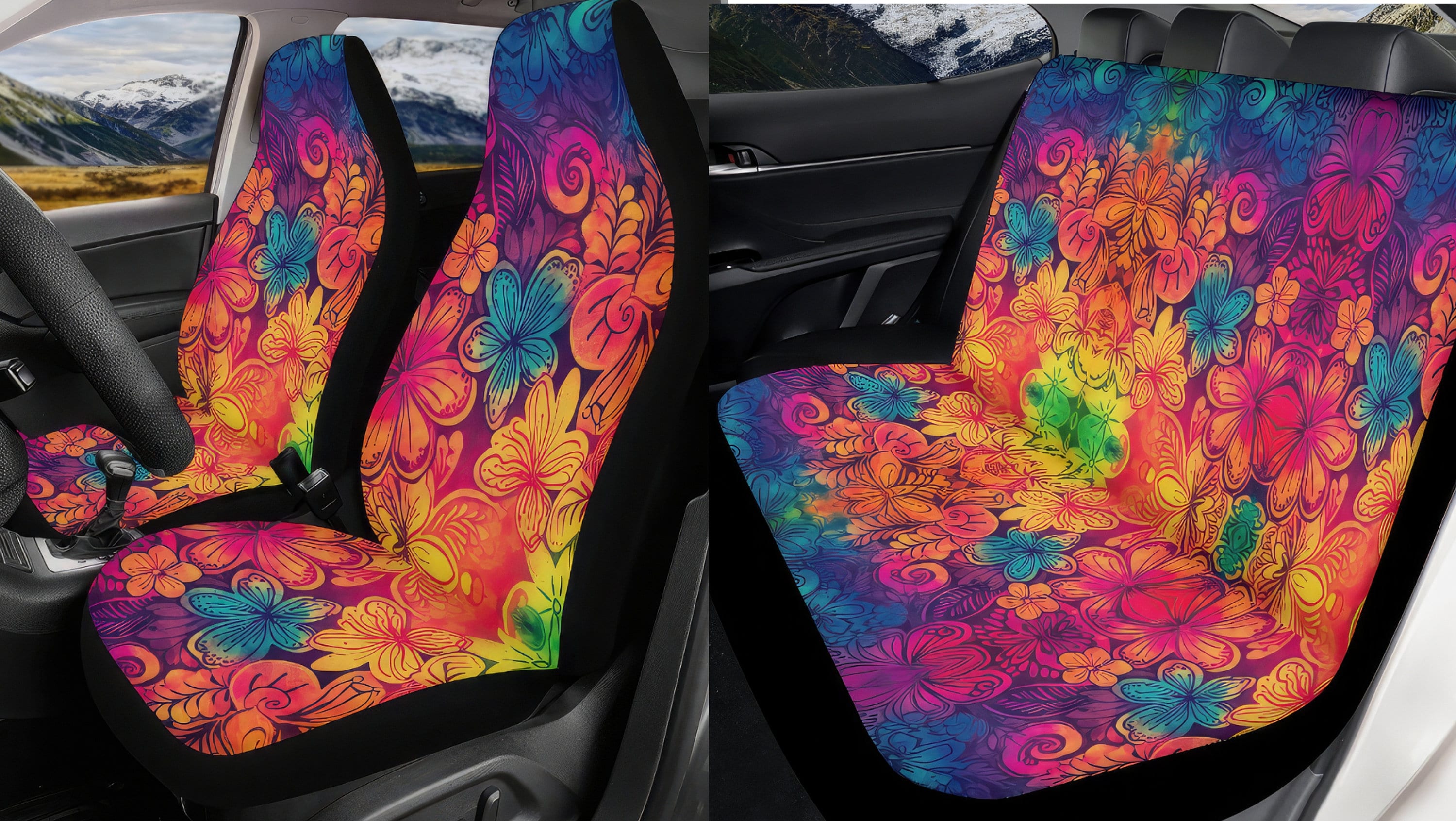 Car Accessories, Car Seat Covers for Women for Summer Tie Dye Car