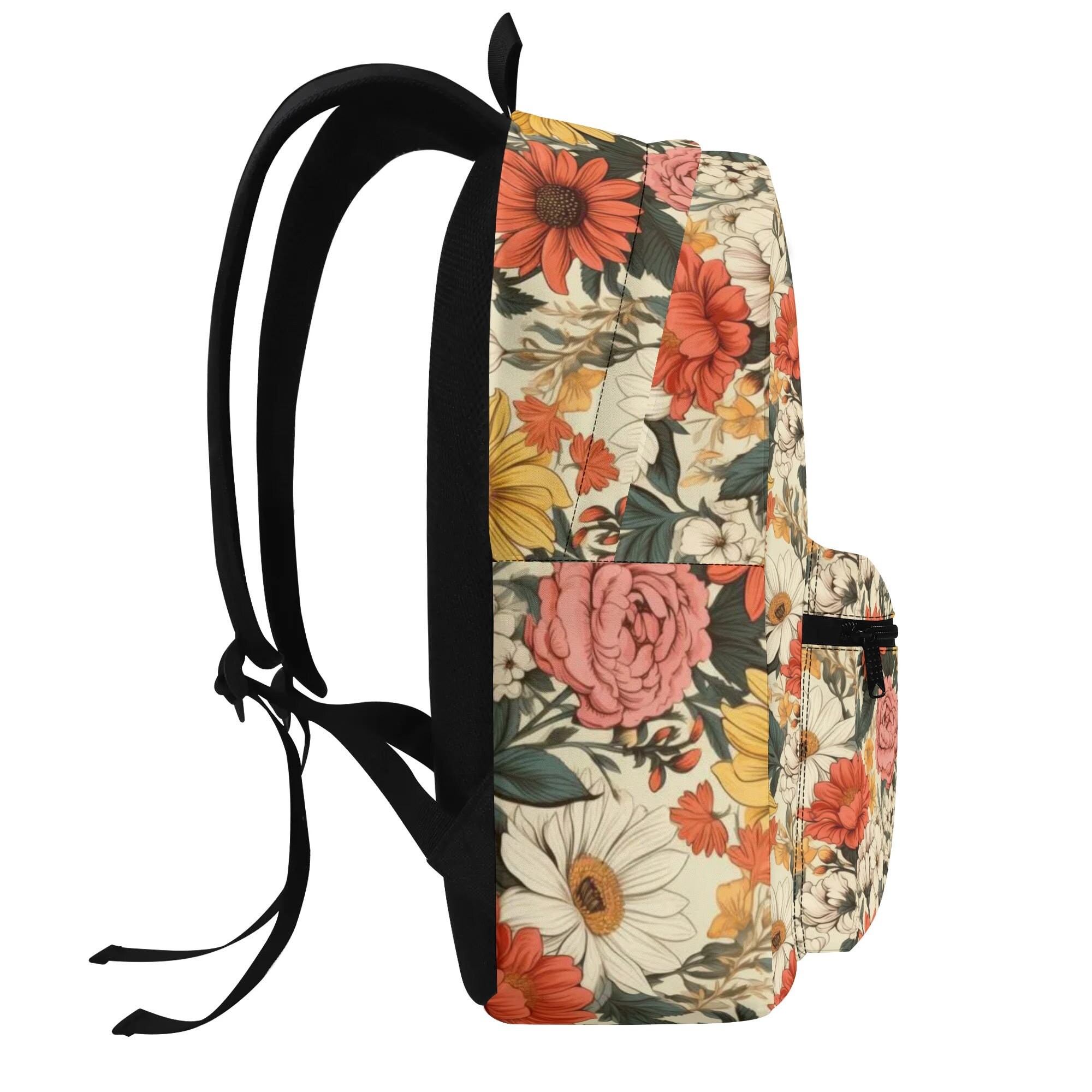 Floral Canvas Print Retro Backpack Vintage Bohemian Minimalist Bag il_fullxfull.6701253018_odu3.jpg main image 2