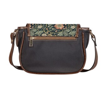 アナトリエ♡天然草バッグ　新品未使用品タグ付 Frog Forest Saddle Bag, Retro Botanical Floral Crossbody Bag