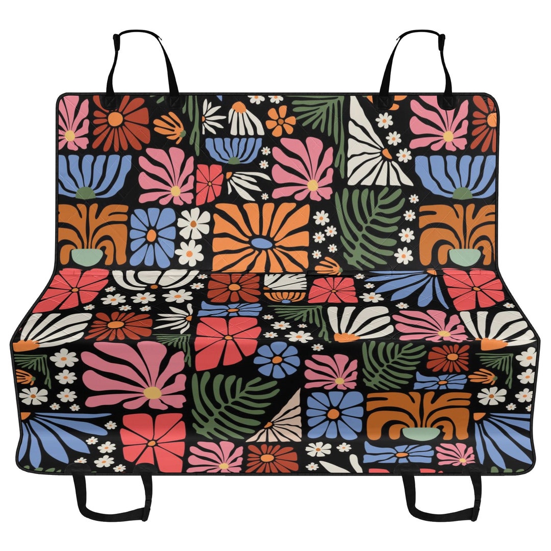 Brown Sunflower Print Pet Car Seat Cover