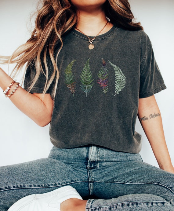 Forest Fern Leaf Shirt, Comfort Colors Shirt, Botanical Gardening T-Shirt, Plant Lover Tee, Oversized Tee, Gardener Gift, Gift For Plant Mom